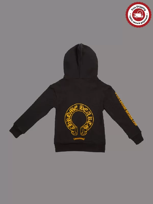 Chrome Hearts Kids Yellow Zip-up Hoodie – Black Chrome Hearts Kids Yellow Zip-up Hoodie – Black
