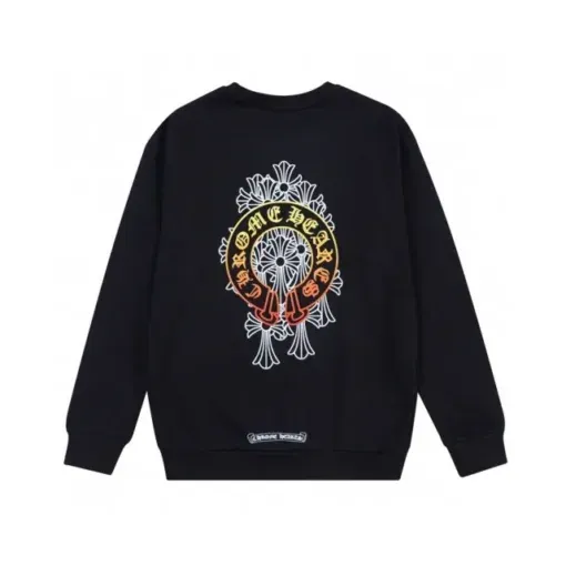 download-2024-10-24T233015.635 Chrome Hearts Colorful Logo Black Sweatshirt