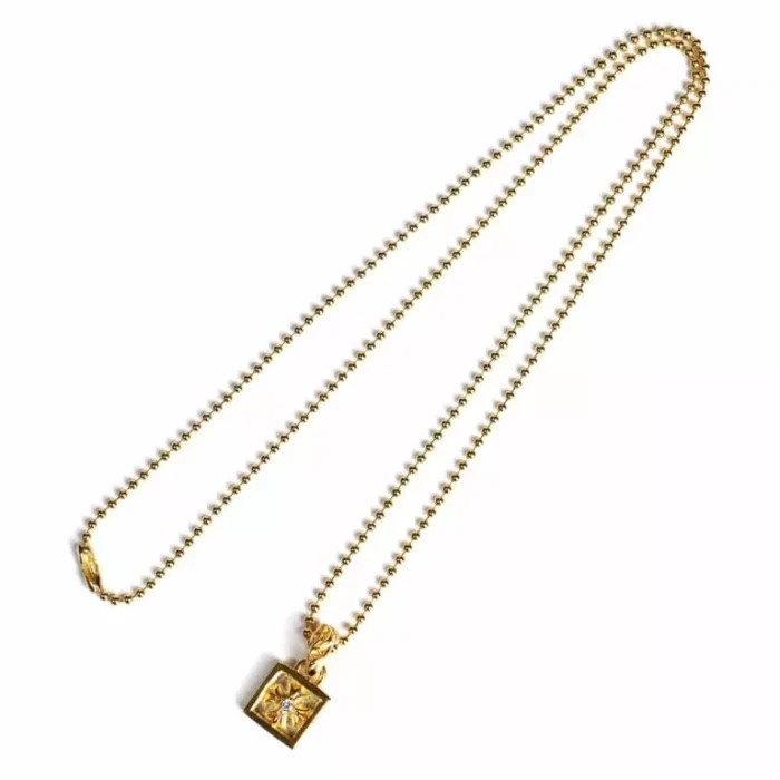 22K GOLD FLAMED PLUS CHARM WITH DIAMONDS