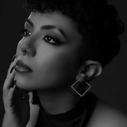 CH PLUS SQUARE HOOP EARRINGS
